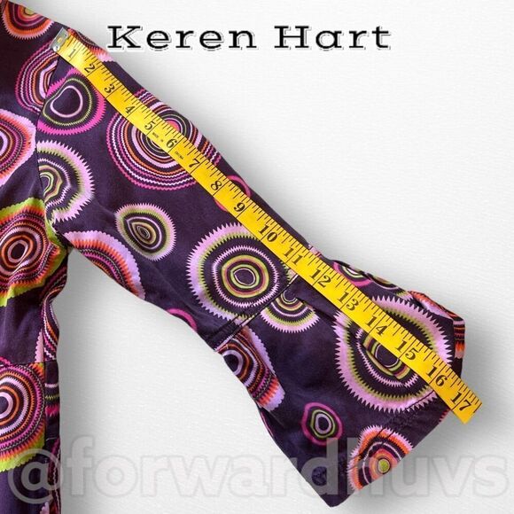 Keren Hart Purple Flare Sleeve Hippy Jacket Size Small - Picture 9 of 12